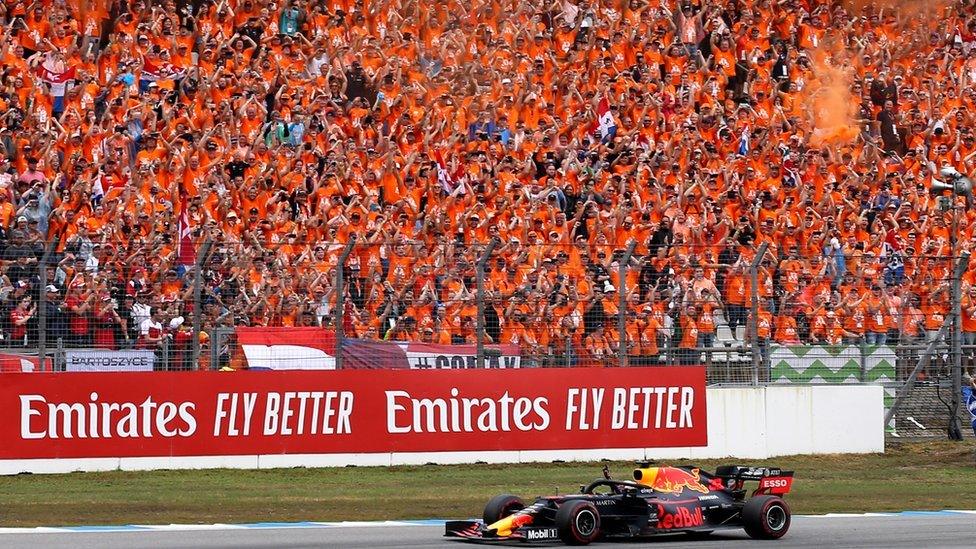 Max Verstappen fans at the German Grand Prix of 2019