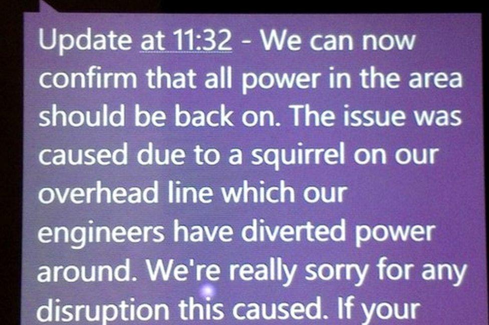 Text from power company