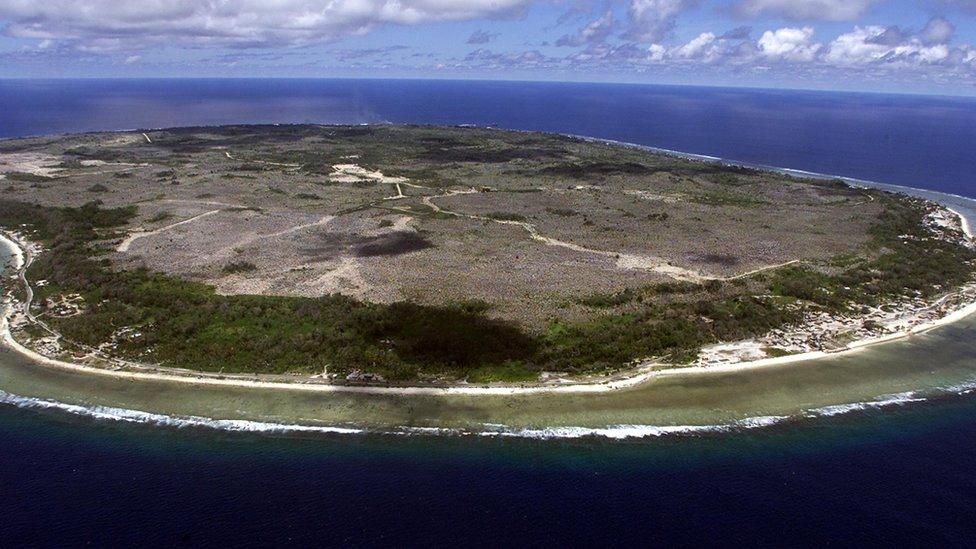 An overheard shot of the small Pacific nation of Nauru