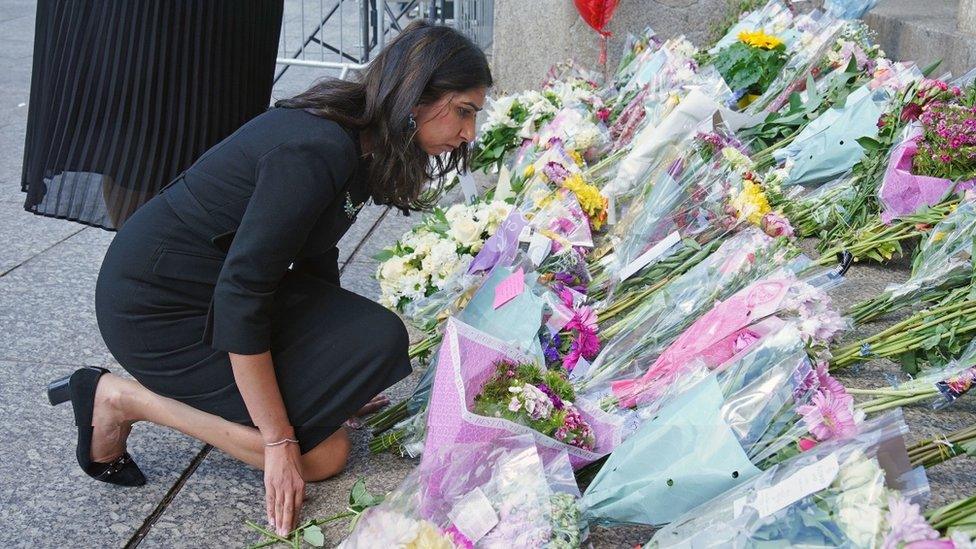 Suella Braverman outside Council House