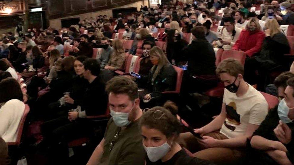 A photograph of the London Palladium audience on Sunday 11 October, 2020