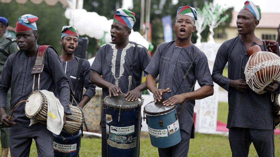 Musicians entertain guests at independence day celebrations in Lagos, Nigeria - Saturday 1 October 2016