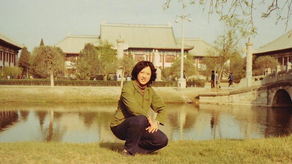 Yuwen Wu on the campus of Peking University in 1982