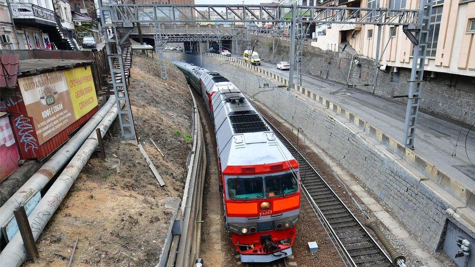 Mr Kim's train in Vladivostok