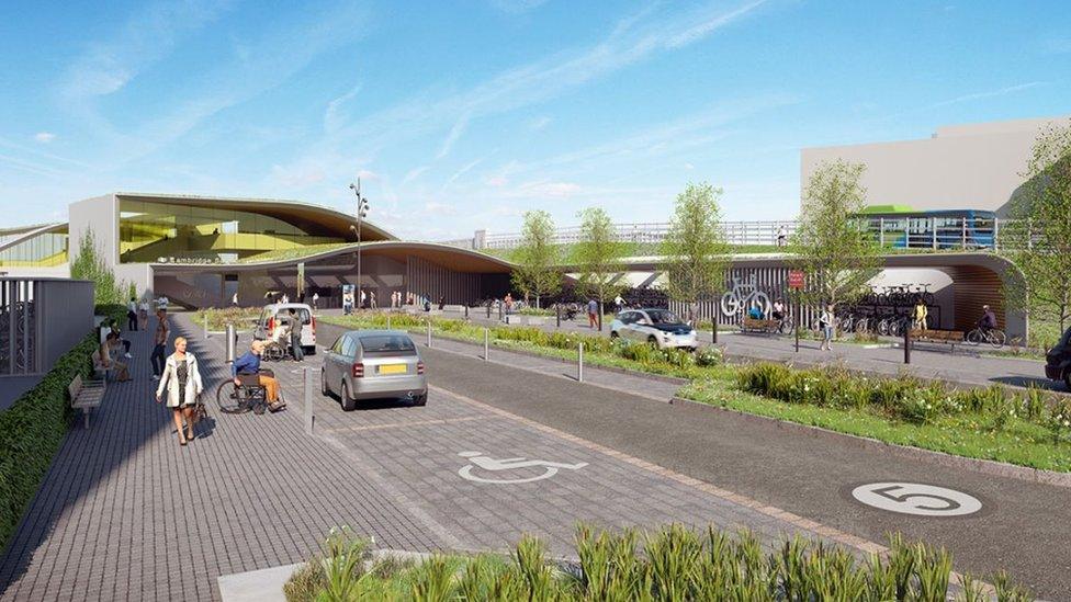 Artist's impression of Cambridge South railway station