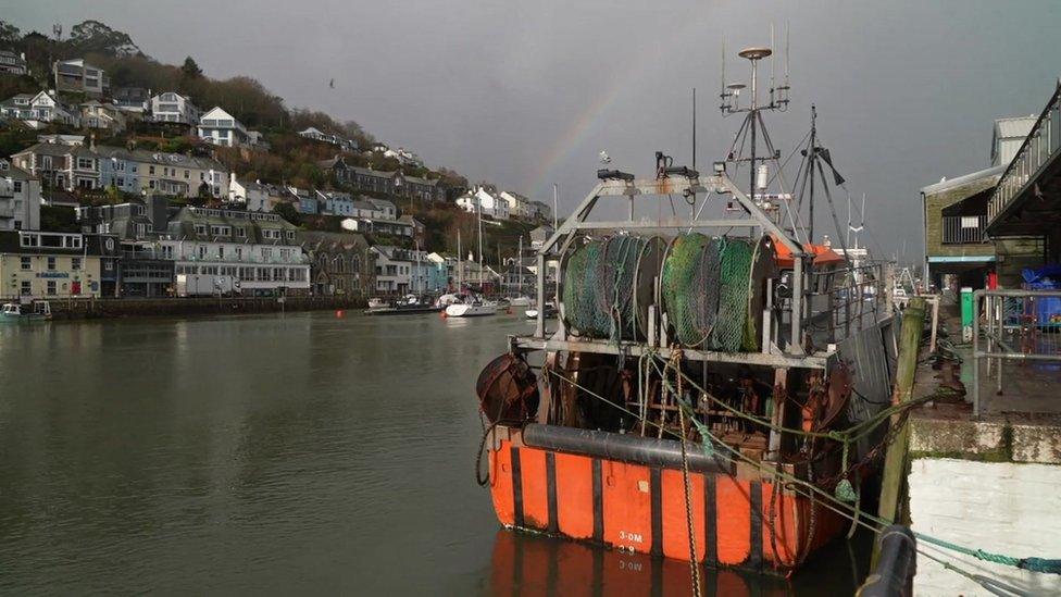 A photo of Looe in the rain