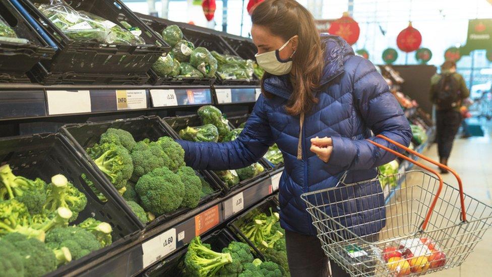 shopper wearing mask