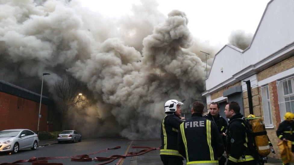 An image of a fire in Tottenham