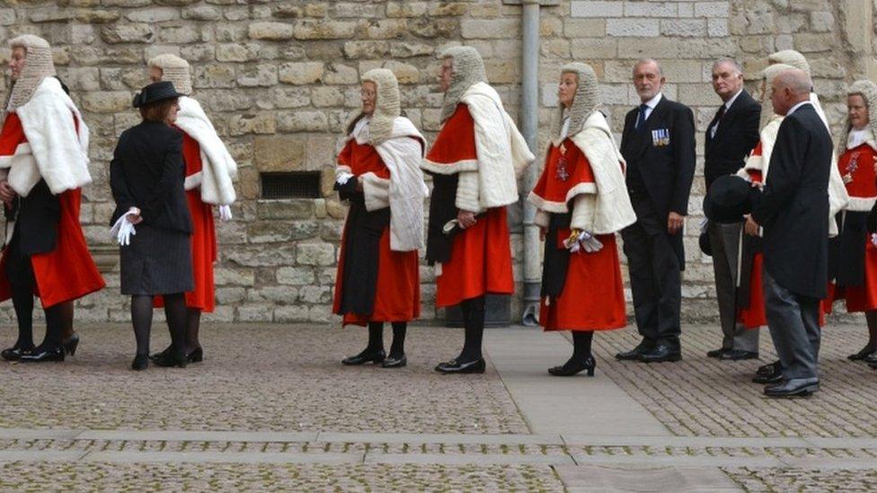 Judges queuing at the ceremony for the start of the legal year