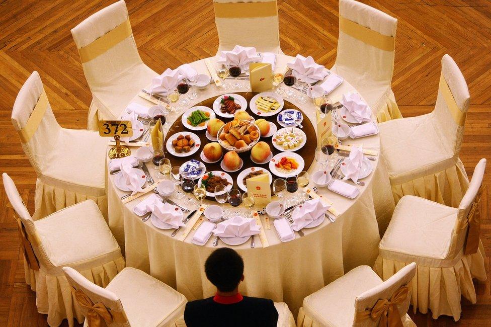 A banquet is held marking the 60th anniversary of the founding of the People's Republic of China on 30 September 2009 at the Great Hall of the People in Beijing, China.