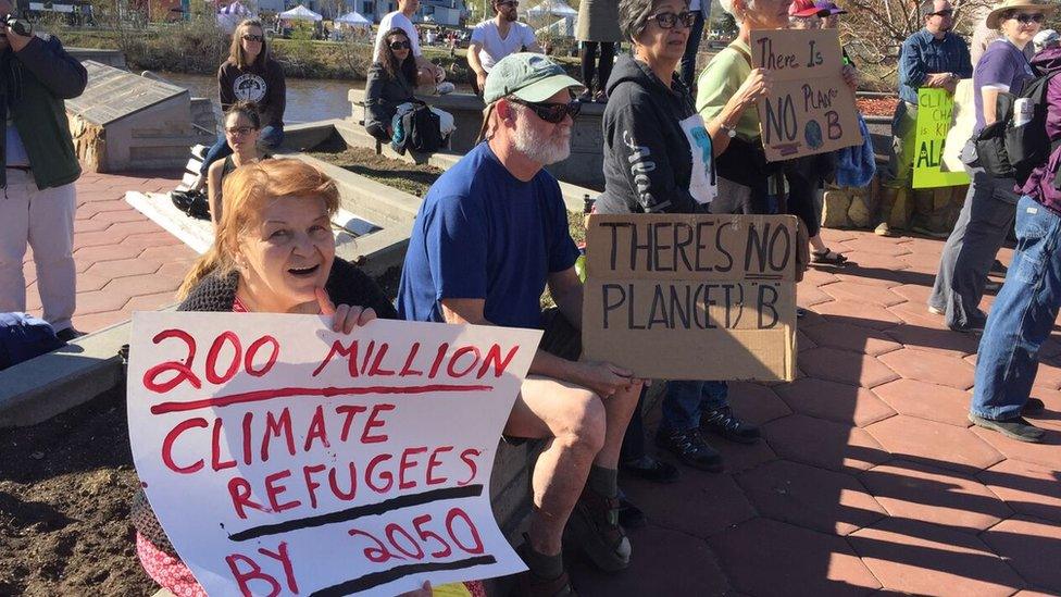 Climate campaigners in Fairbanks, Alaska