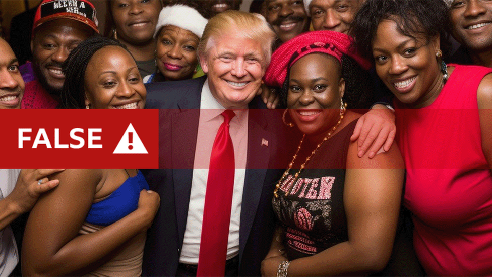 AI-generated image of Trump with black voters