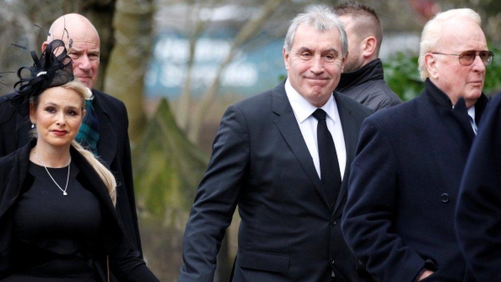 Peter Shilton arrives for the funeral of former England World Cup winning goalkeeper Gordon Banks