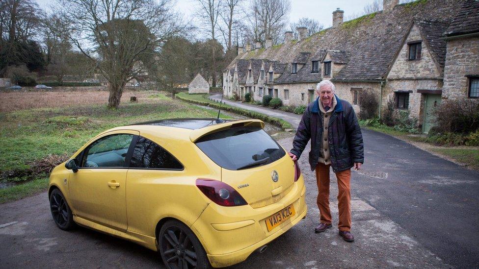 Peter Maddox and his yellow car