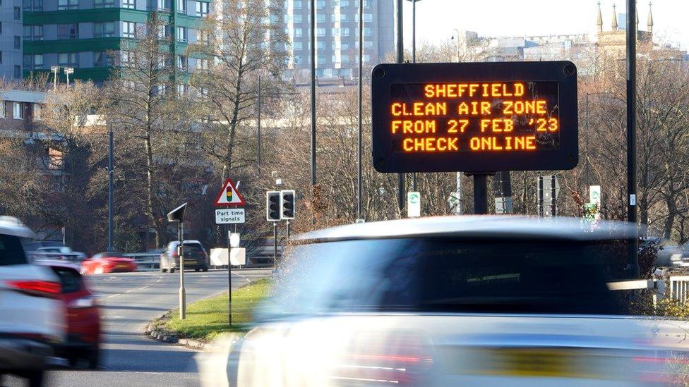 Sheffield's clean air zone sign