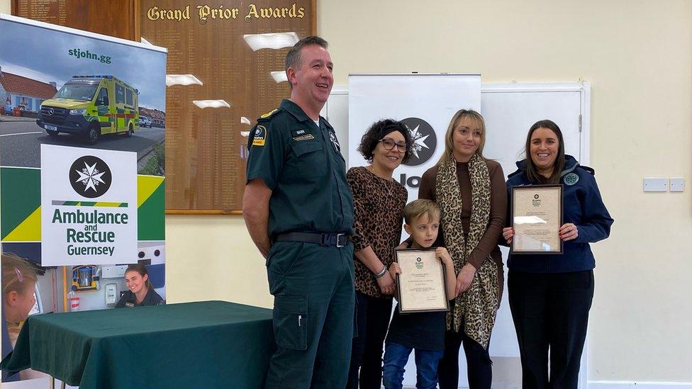 Child receives award from St John's Ambulance services, Guernsey