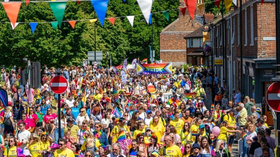 Crowds gather for York Pride