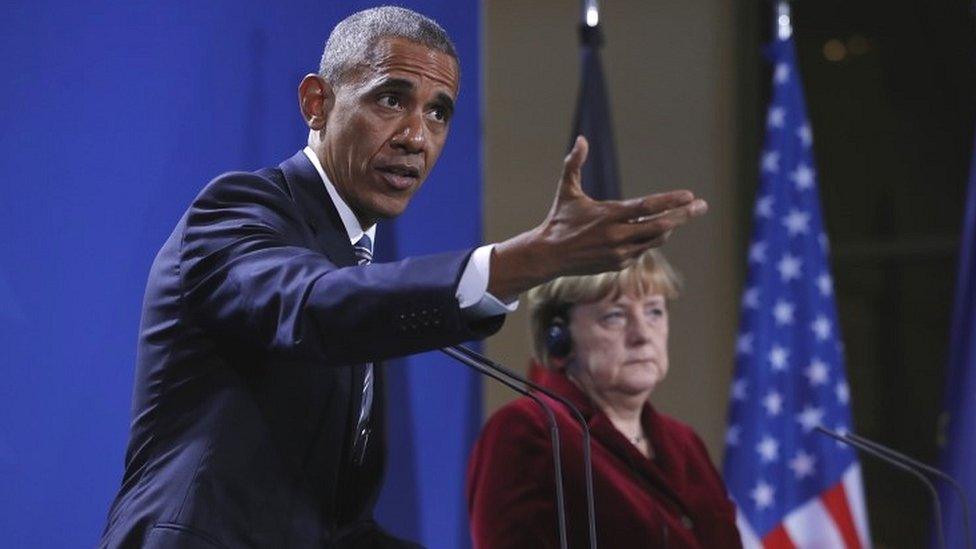 Obama and Merkel in Berlin on 17 November 2016