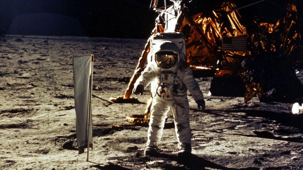 Buzz Aldrin on the moon