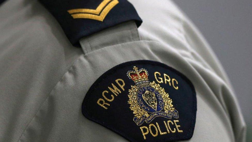 A Royal Canadian Mounted Police (RCMP) crest is seen on a member's uniform, at the RCMP "D" Division Headquarters in Winnipeg, Manitoba Canada, July 24, 2019.