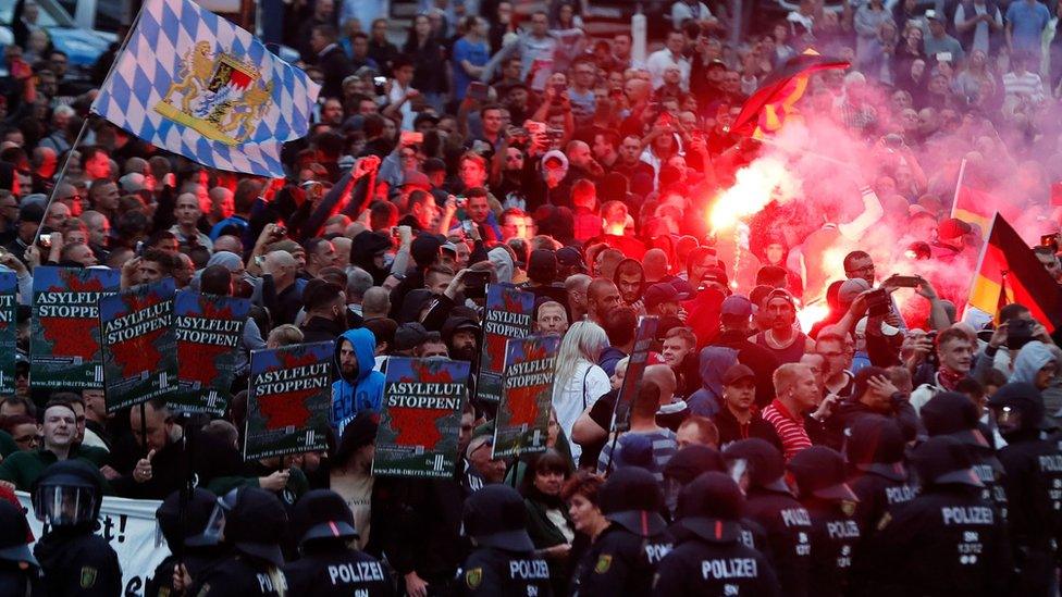 Far-right protest in Chemnitz, 27 Aug 18