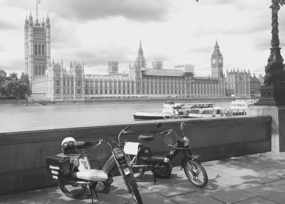 Moped students in London