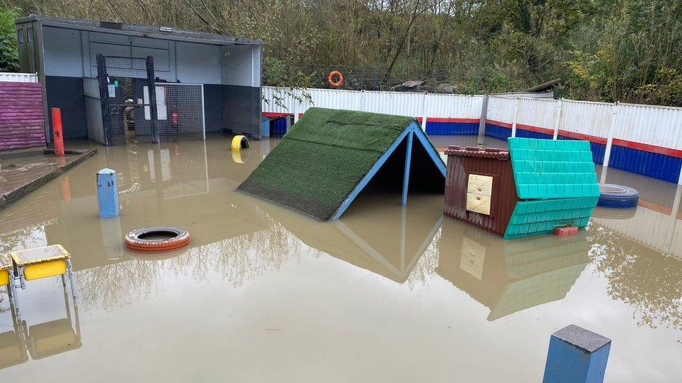 Play yard flooded