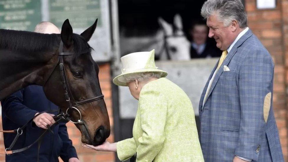 The Queen meeting the champion horses owned by Paul Nicholls