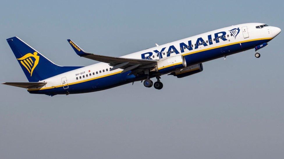 Ryanair plane taking off