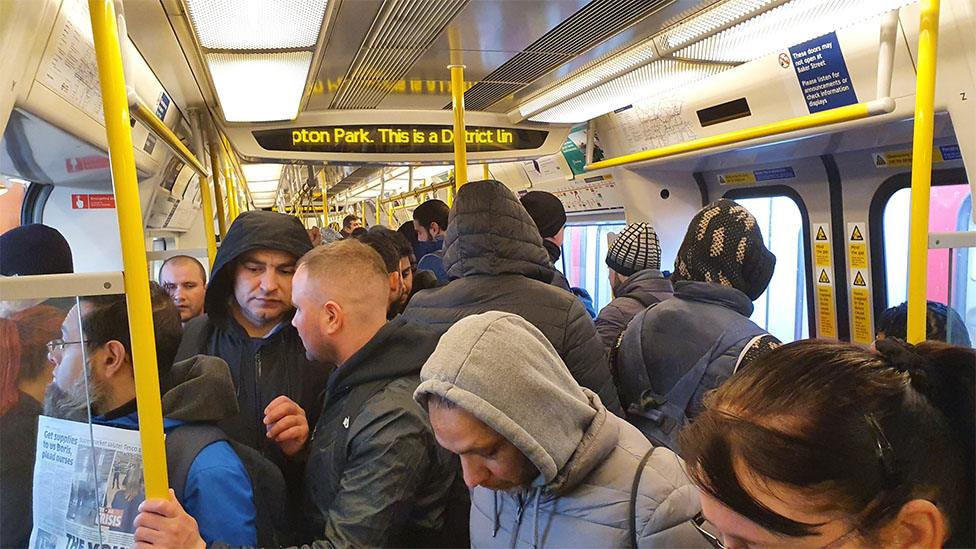 Crowded Tube train