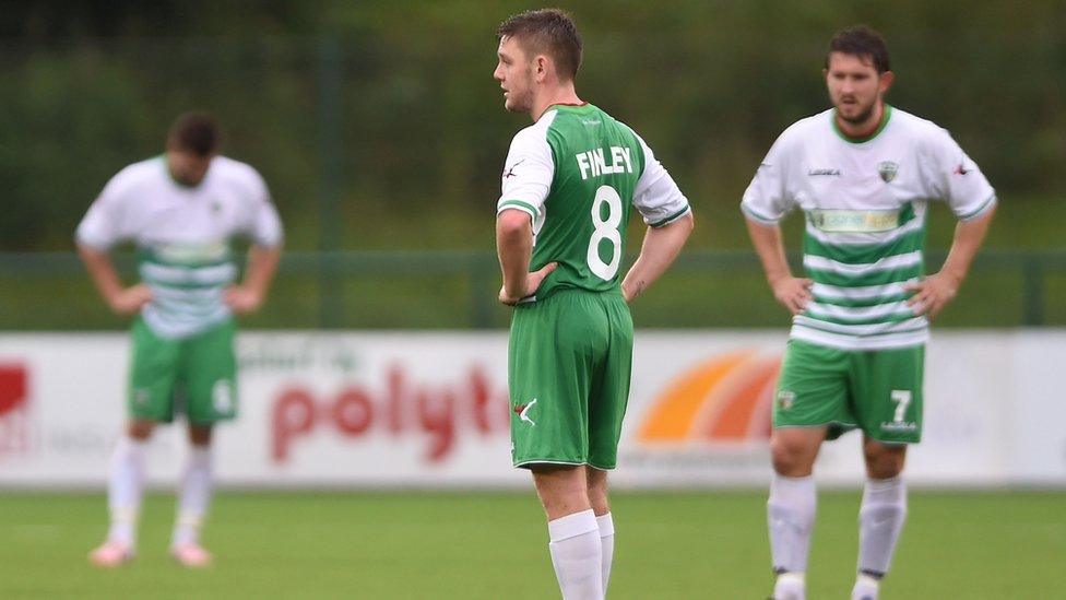 TNS look dejected after their loss to Videoton