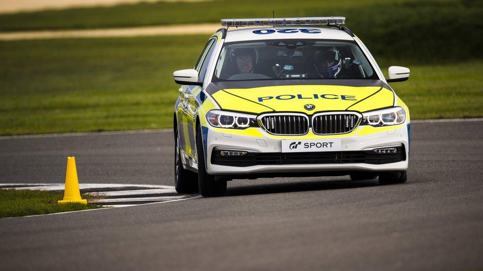 Lincolnshire Police test driving police cars at Silverstone