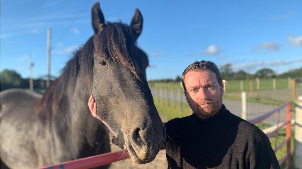 Mark Cole with another horse, Merlin