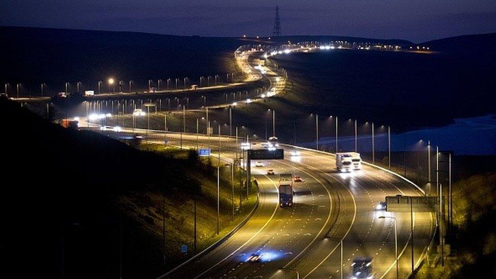 The M62 motorway near Shaw in Greater Manchester