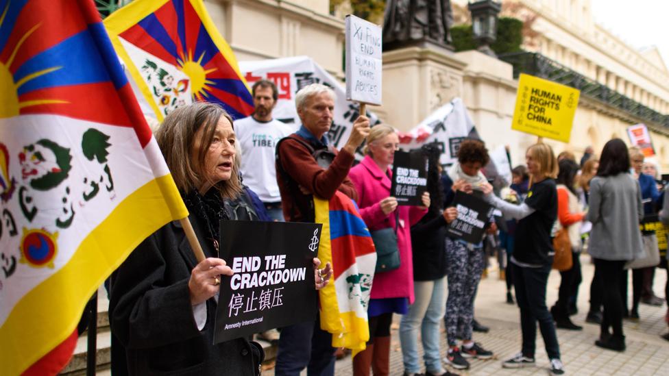 Amnesty protest against Xi Jinping visit to London