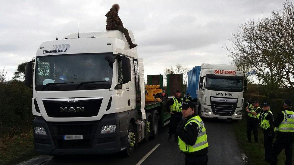 Man on van in Kirby Misperton