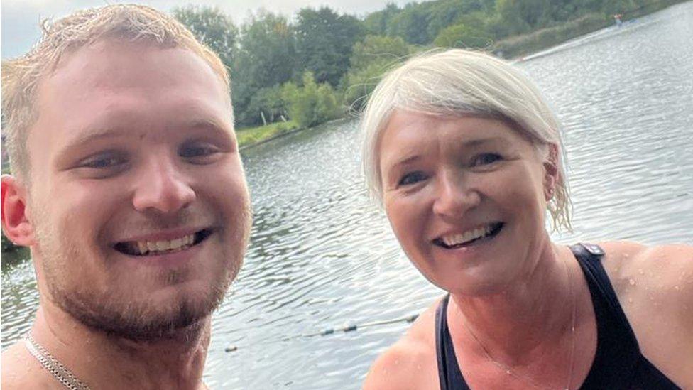 Kate Vokes, 54, and her son Archie Vokes, 22