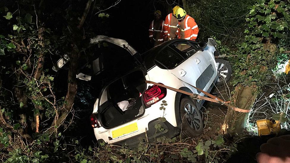 Gemma's crashed car