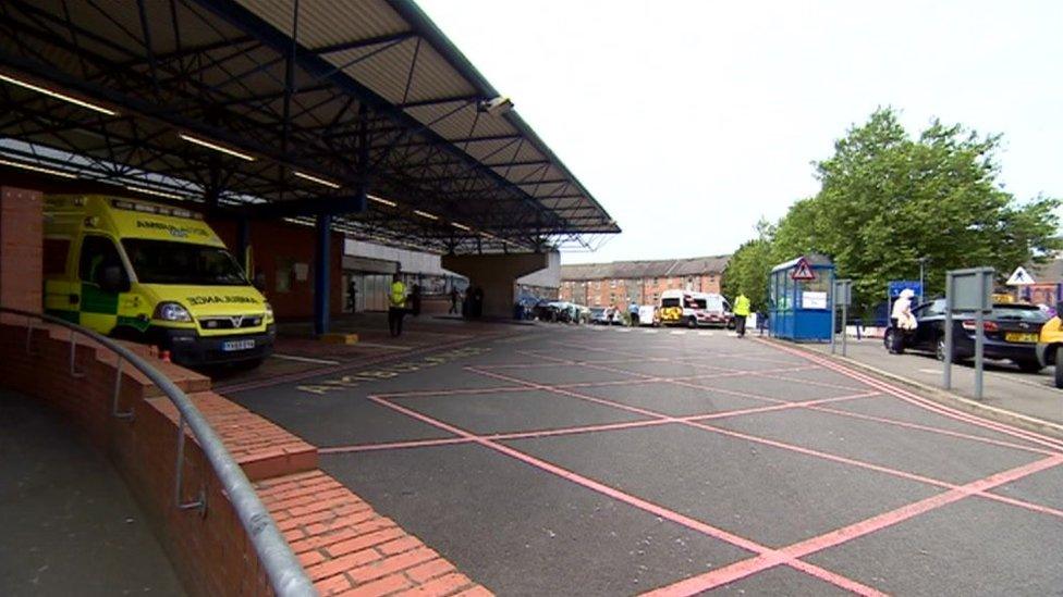 Ambulance bay at Leicester Royal Infirmary