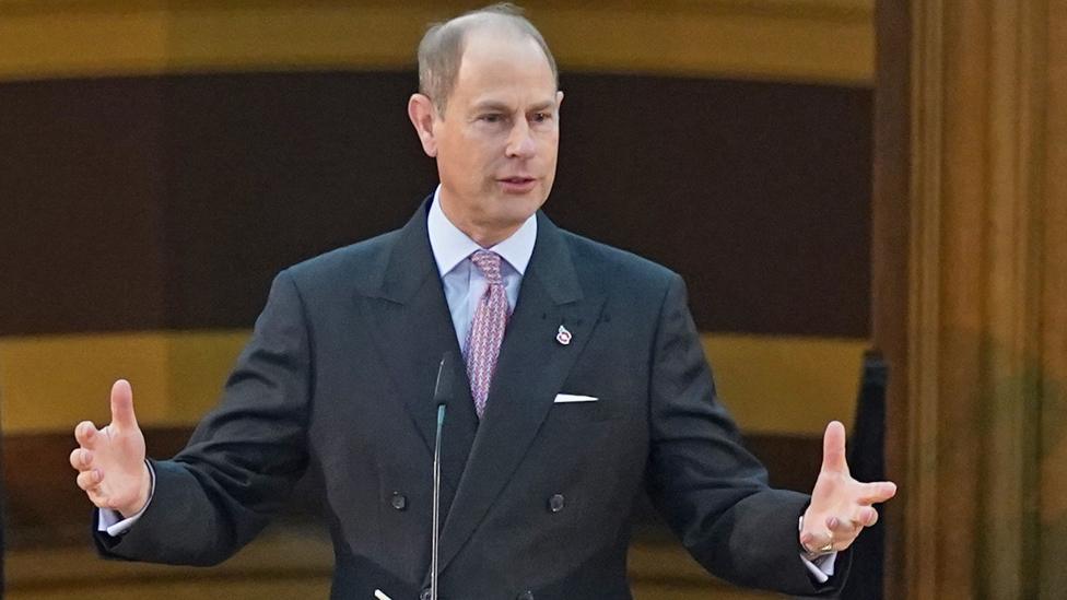 The Earl of Wessex delivers the Queen's address