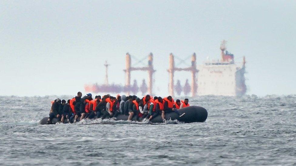 People thought to be migrants cross the Channel in August