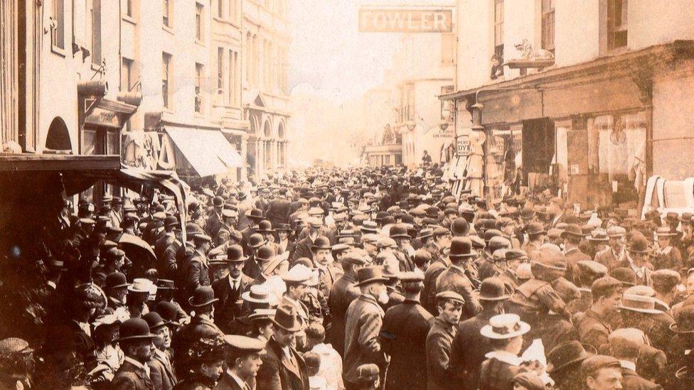 Commercial Street (old Corn Market) in Pontypool