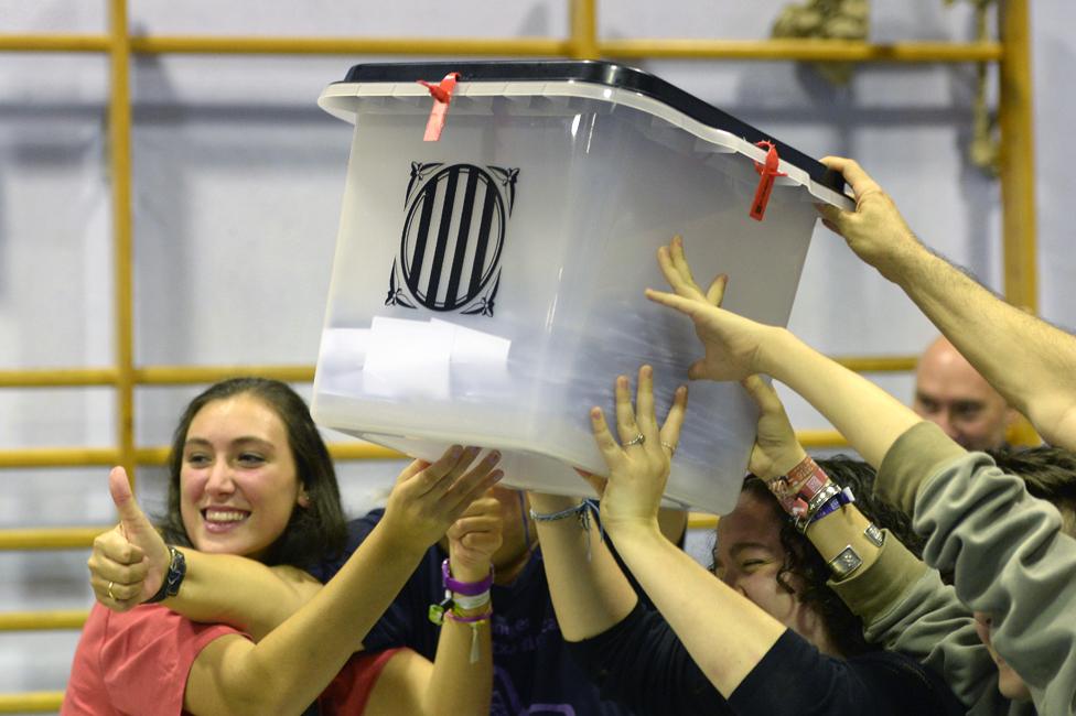 Ballot box after polls close