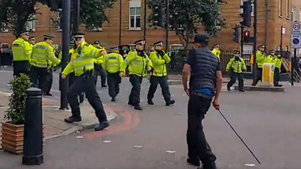 Police at protest