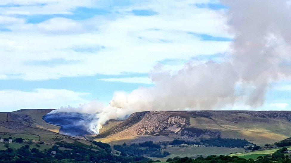 Moorland fire in Oldham