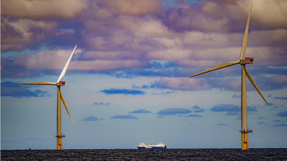 wind turbines off Scottish coast