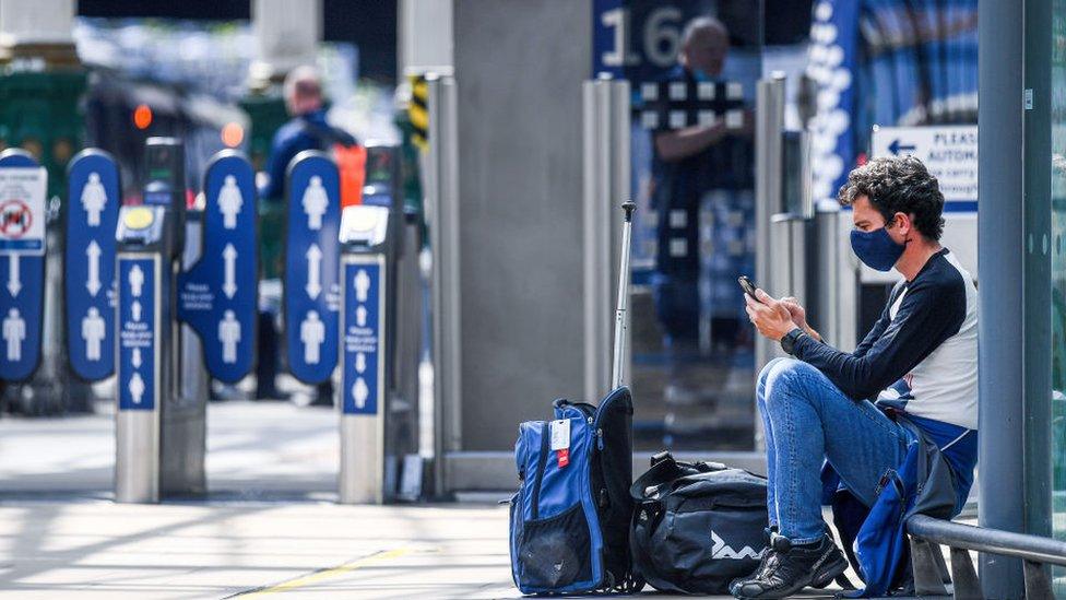 passenger at station