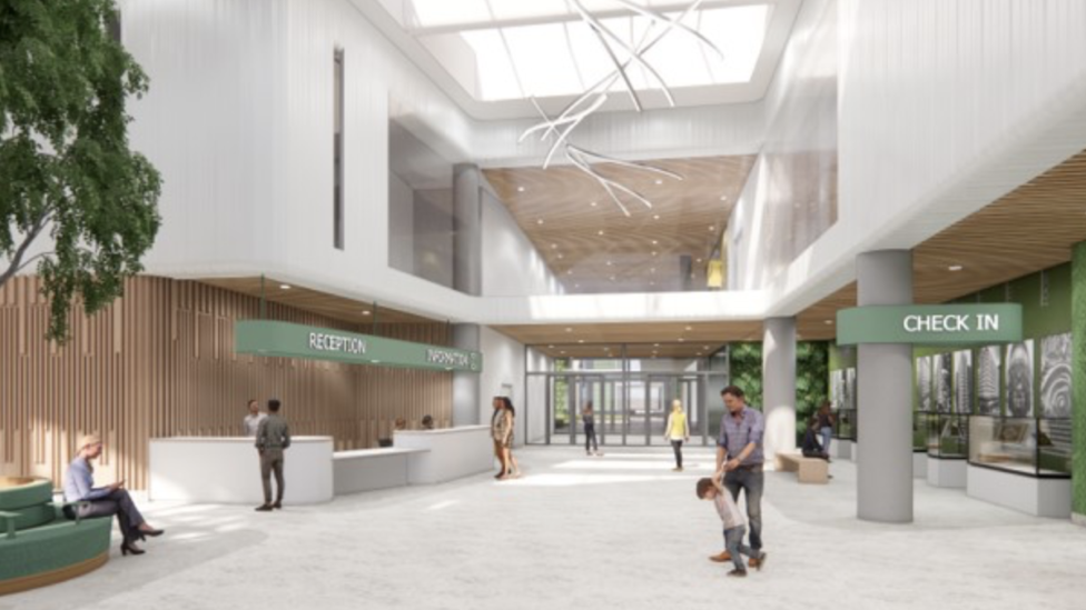 Artist's impression of the hospital reception area