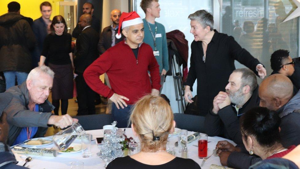 Sadiq Khan in santa hat