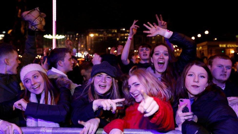 Revellers in Edinburgh